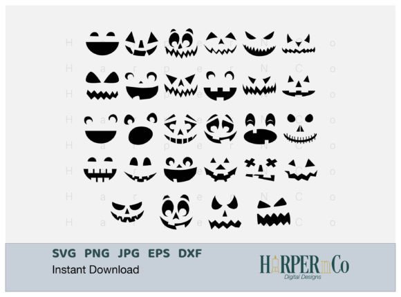 Download Halloween Pumpkin Face SVG, Template PNG - Halloween Collection