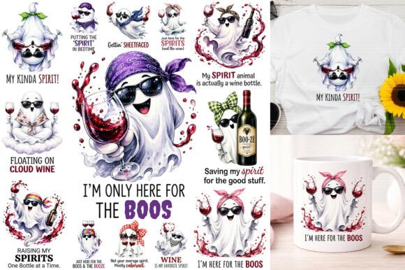 Download Halloween Ghost Wine Sublimation PNG - Halloween Collection