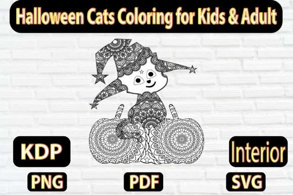 Download Cute Halloween Cats Coloring Page - Halloween Collection