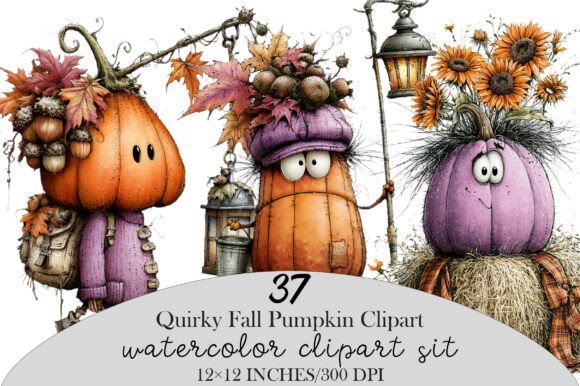 Download Whimsical Quirky Fall Pumpkin Clipart - Premium Resources