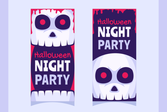 Download Spooky Halloween Skull Banner FlatDesign - Halloween Collection