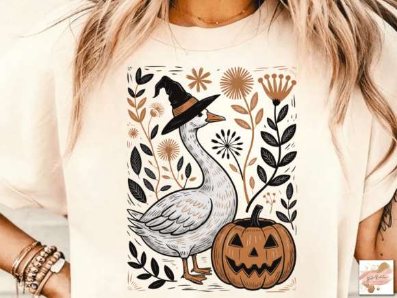 Download Floral Halloween Silly Goose Fall Png - Halloween Collection