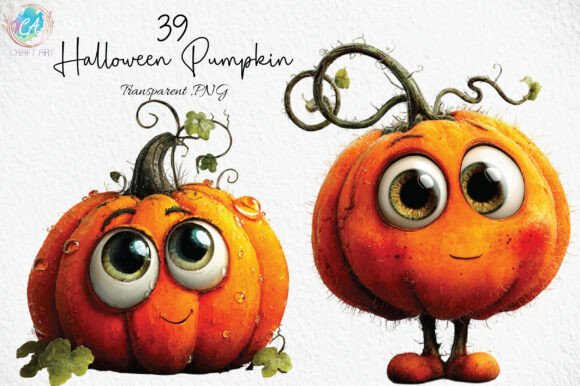 Download Quirky Halloween Pumpkin Clipart PNG - Premium Bundle
