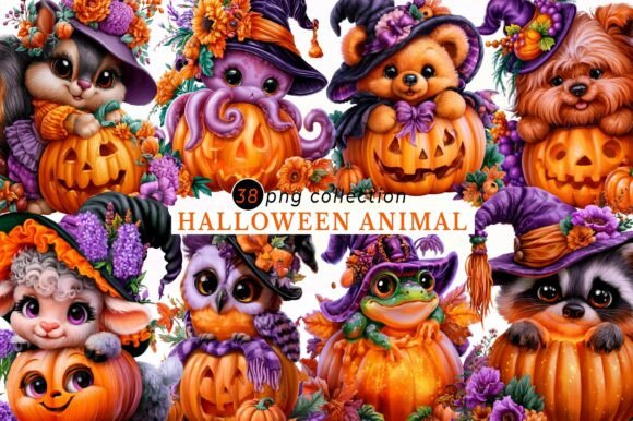 Download Halloween Animal Pumpkin Clipart Set - Premium Resources