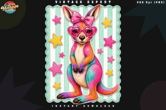 Download Colorful Rainbow Kangaroo Patchwork PNG - Colorful Collection