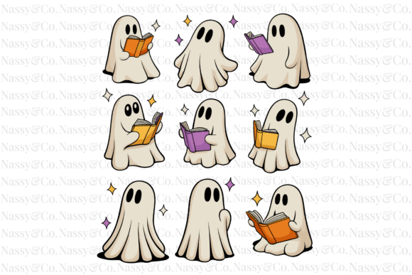 Download Ghost Reading Books Halloween Fall PNG - Halloween Collection