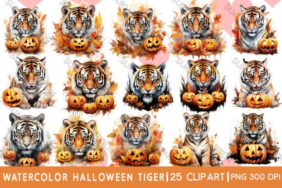 Download Watercolor Halloween Tiger Clipart - Halloween Collection