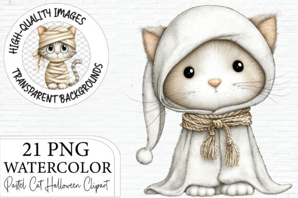 Download Pastel Halloween Cat Clipart Bundle - Halloween Collection