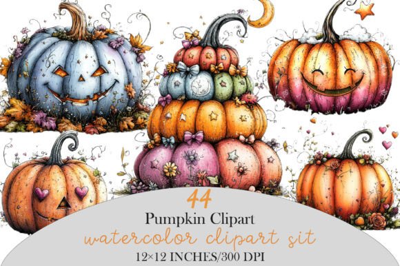 Download Whimsical Pastel Pumpkin Clipart - Premium Resources