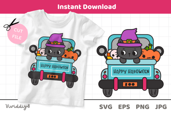 Download Halloween Car. Halloween Cat Svg Kawaii - Halloween Collection